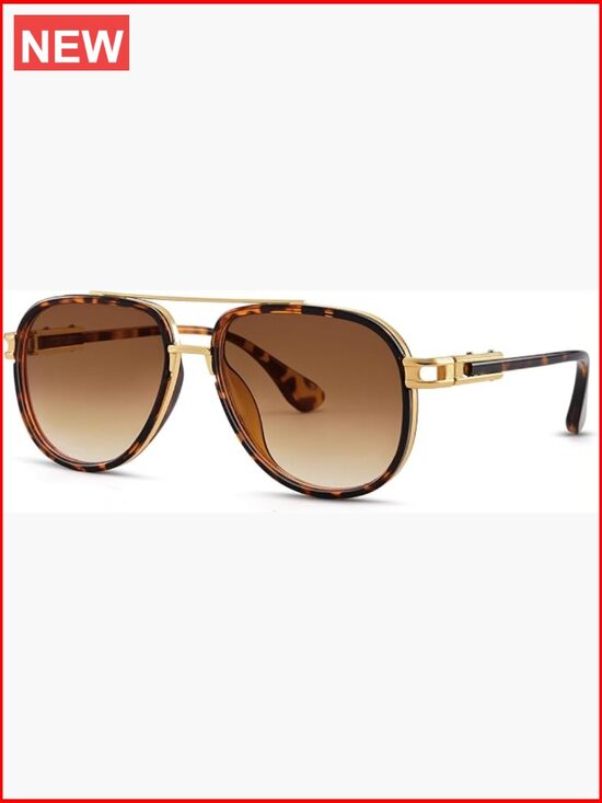 Retro Aviator Sunglasses for Women Men Metal Double Bridge Sun Glasses main image 5